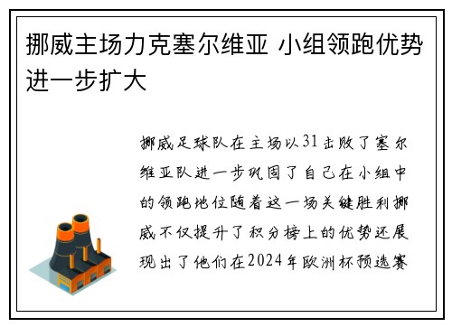 挪威主场力克塞尔维亚 小组领跑优势进一步扩大